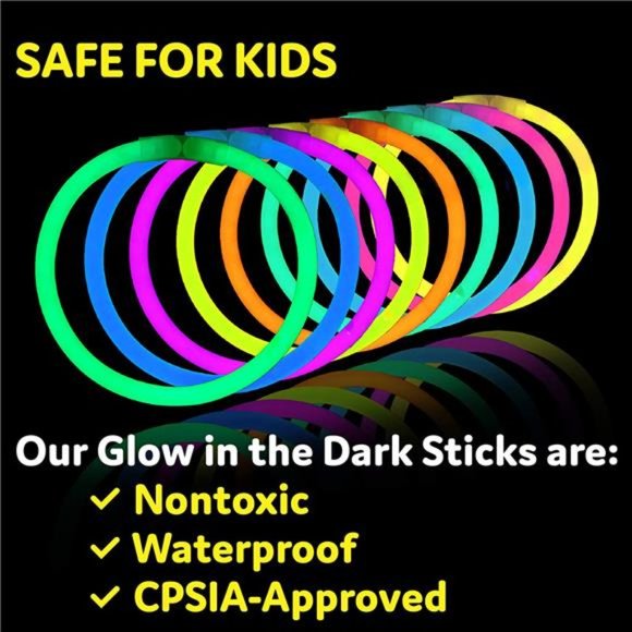 PartySticks Glow Sticks Party Supplies 100pk - 8 Inch Glow in the Dark Light Up - Picture 5 of 6